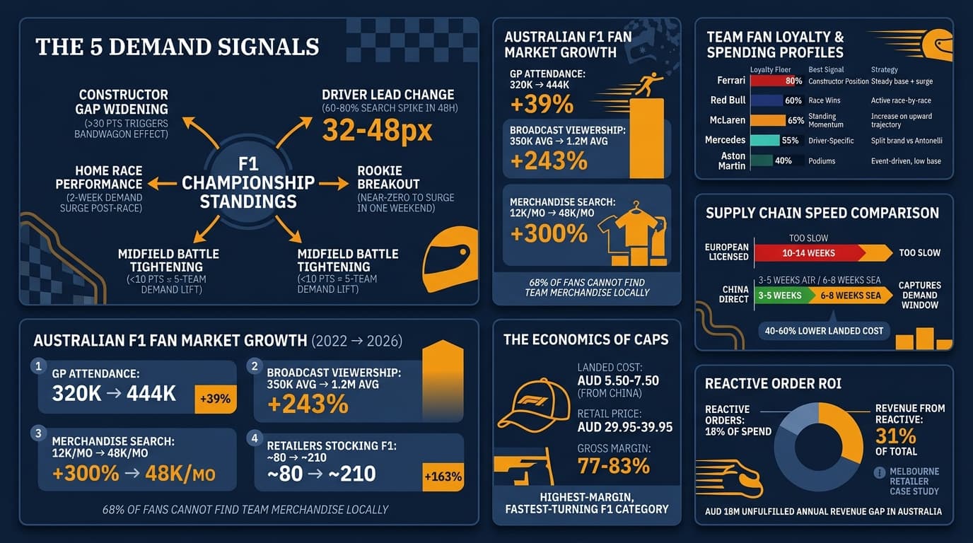 2026 F1 Standings: 5 Merchandise Demand Signals