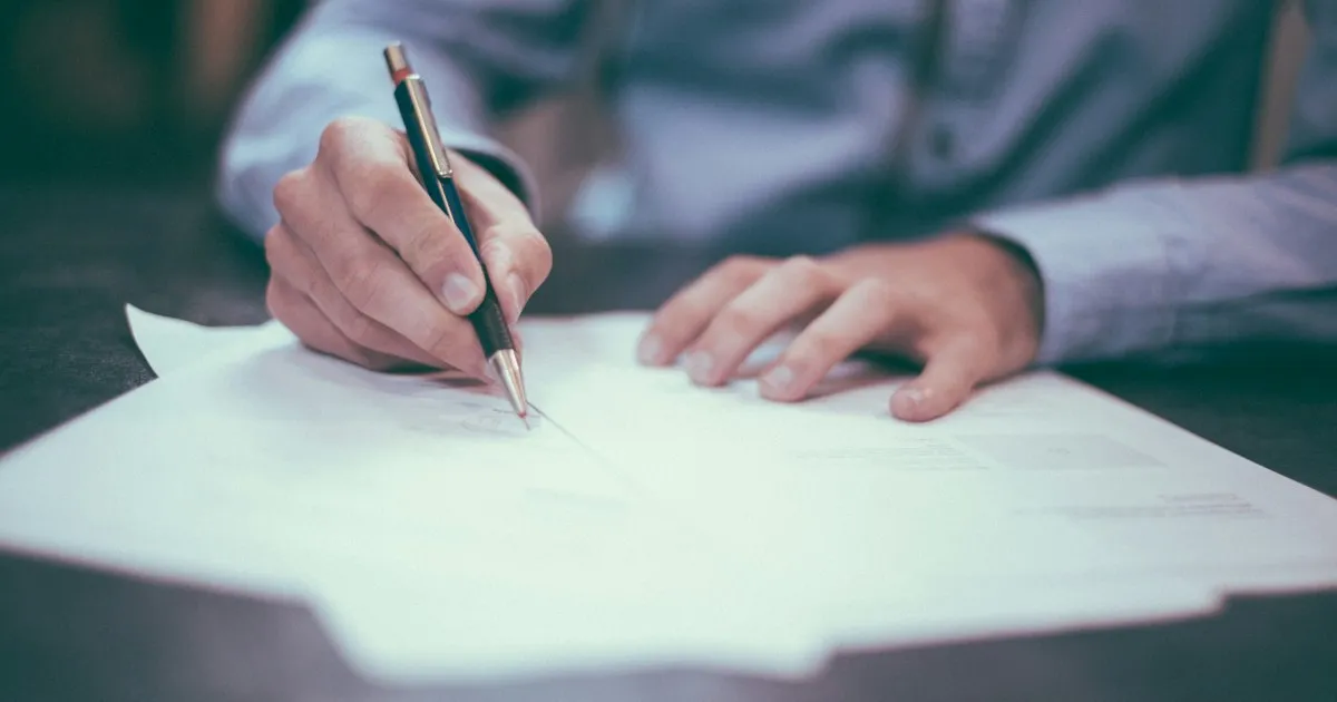 Commercial contract agreement document on an office desk ready for signing
